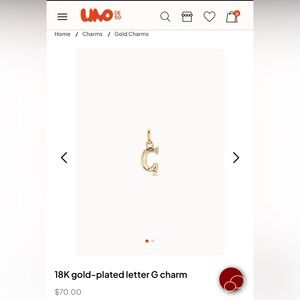 Uno de 50 18k Gold “G” initial charm with Chain